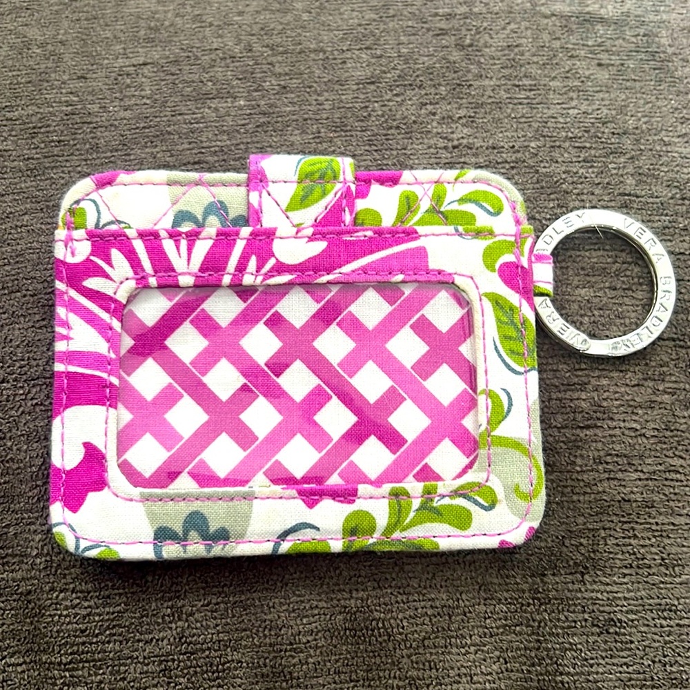 Vera Bradley ID / card holder pink floral EUC